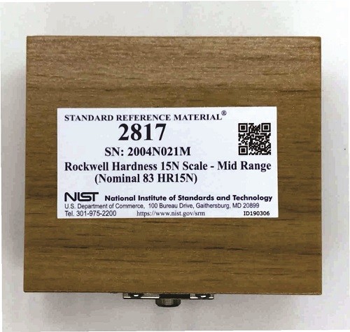 SRM 2817 - 洛氏硬度15N刻度-中間范圍(標稱83 HR15N)
