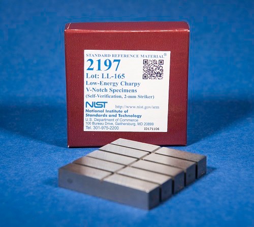 SRM 2197 - 低能量Charpy V-缺口樣本(自驗證，2毫米射手)
