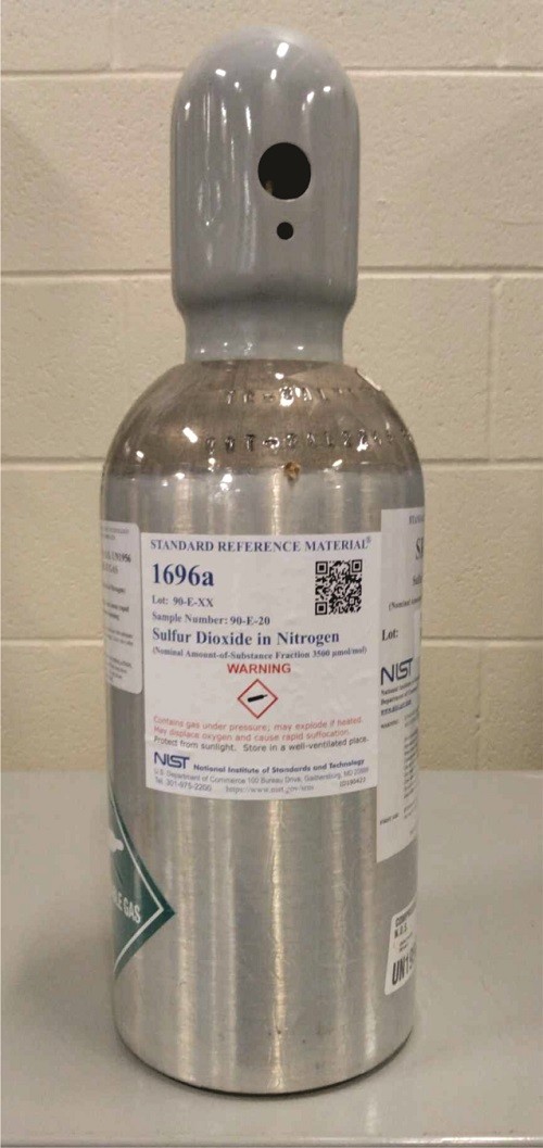 SRM 1696a - 氮氣中的二氧化硫(公稱物質含量為3500毫微升/摩爾)